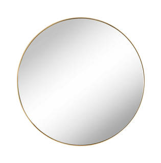 Круглое зеркало в золотой раме D100